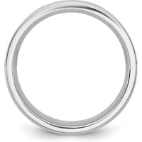 14K White Gold 6.5mm Comfort Fit Flat Wedding Band - Size 10 by Luciano & Cie
