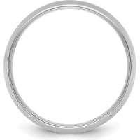 14K White Gold 6.5mm Comfort Fit Wedding Band - Polished Rhodium Finish, Size 7 by 0