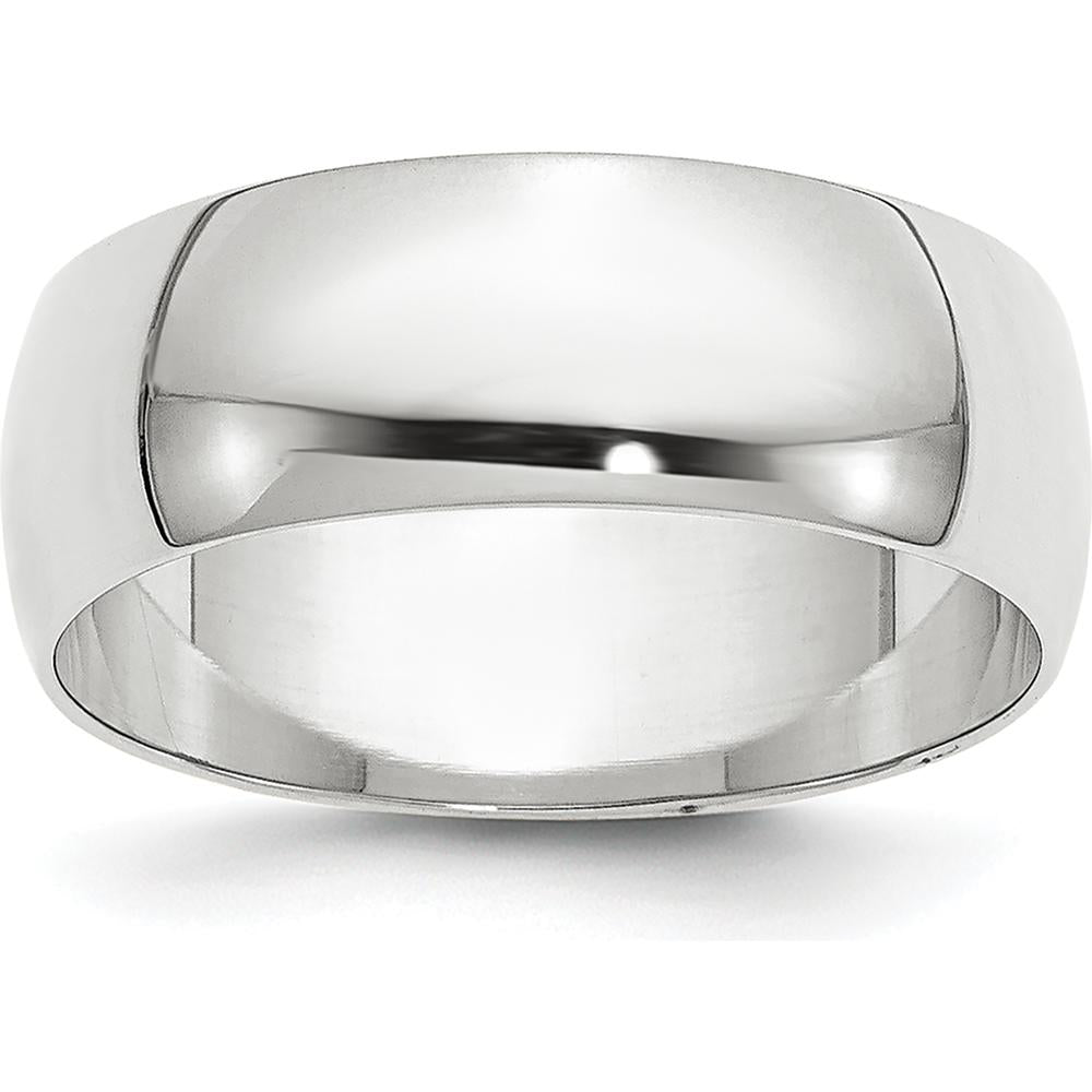 14K White Gold 6.5mm Domed Half Round Band - Solid Polished Wedding Ring by Luciano & Cie