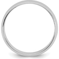 14K White Gold 6.5mm Domed Half Round Band - Solid Polished Wedding Ring by Luciano & Cie