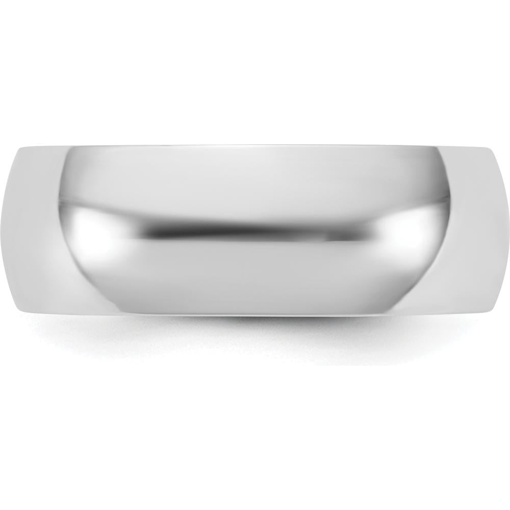 14K White Gold 6.5mm Domed Half Round Band - Solid Polished Wedding Ring by Luciano & Cie