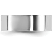 14K White Gold 6.5mm Flat Band - Polished Finish, Unisex Wedding Ring by Luciano & Cie