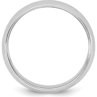 14K White Gold 6.5mm Half Round Domed Wedding Band - Polished Finish by Luciano & Cie