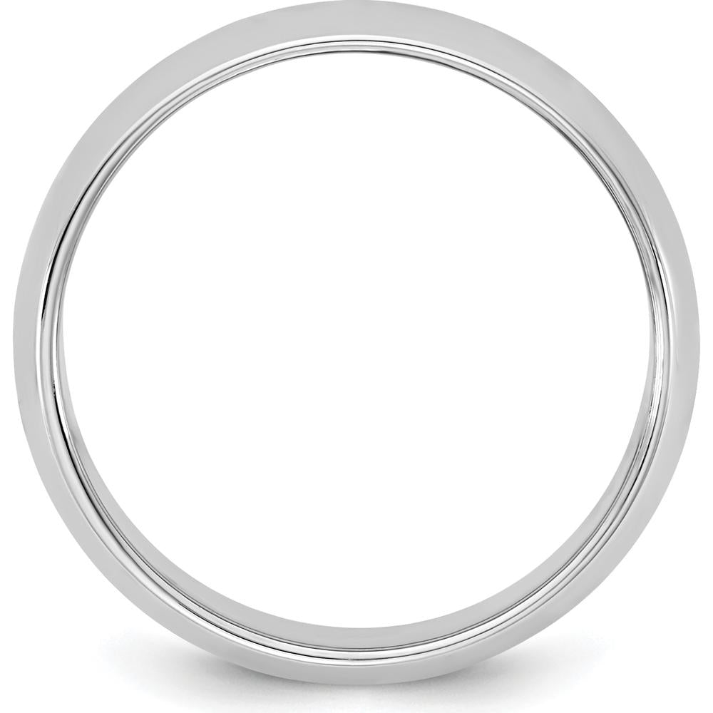 14K White Gold 6.5mm Half Round Domed Wedding Band - Polished Finish by Luciano & Cie