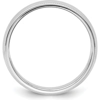 14K White Gold 6.5mm Milgrain Half Round Wedding Band - Rhodium Plated, Engravable, Size 7 by Luciano & Cie
