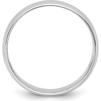 14K White Gold 6.5mm Milgrain Half Round Wedding Band - Solid Gold, Polished Finish by Luciano & Cie