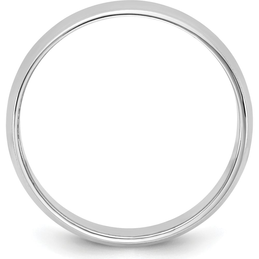 14K White Gold 6.5mm Milgrain Half Round Wedding Band - Solid Gold, Polished Finish by Luciano & Cie