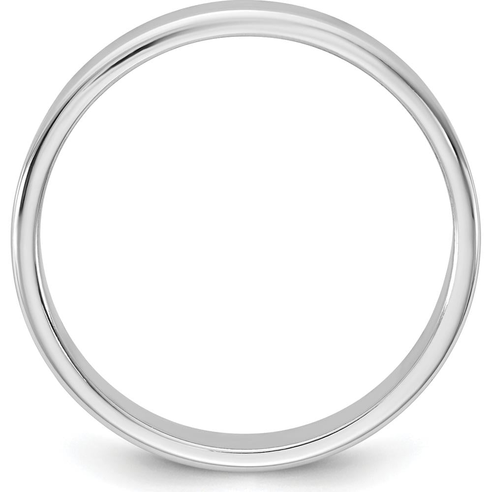 14K White Gold 6.5mm Polished Flat Band Ring - Unisex, Engravable by Luciano & Cie