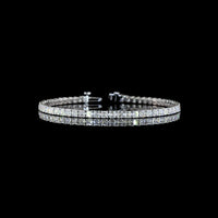 14K White Gold 6.70 Carat Tennis Bracelet with Asscher Cut Lab Diamonds (58 Stones, E-F VS Clarity) - Modern Geometric Design - Covaloro Fine Jewelry