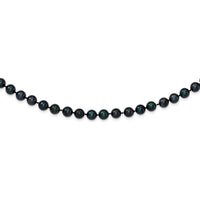 14K White Gold 6-7mm Black Round Akoya Cultured Pearl Necklace - 20" Length by Monteluci Fine Jewelry
