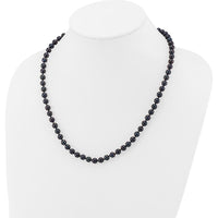 14K White Gold 6-7mm Black Round Akoya Cultured Pearl Necklace - 20" Length by Monteluci Fine Jewelry