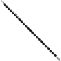 14K White Gold 6-7mm Black Round Akoya Pearl Bracelet with Rhodium Clasp - Elegant Women's Jewelry by Monteluci Fine Jewelry