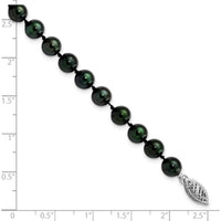 14K White Gold 6-7mm Black Round Akoya Pearl Bracelet with Rhodium Clasp - Elegant Women's Jewelry by Monteluci Fine Jewelry
