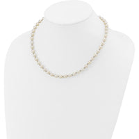 14K White Gold 6-7mm White Freshwater Cultured Pearl Beaded 18" Necklace with Rhodium Plated Chain by Monteluci Fine Jewelry