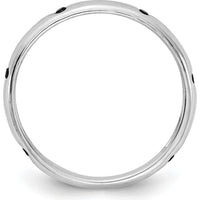 14K White Gold 6-Stone Black Diamond Band with Polished Finish - 0.09 Carat Total Diamond Weight by 0