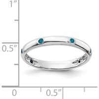 14K White Gold 6-Stone Blue Diamond Band - 0.09 Carat Total Weight by 0
