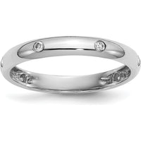 14K White Gold 6-Stone Diamond Band with Round Diamonds - 0.09 Carat Total Diamond Weight by 0