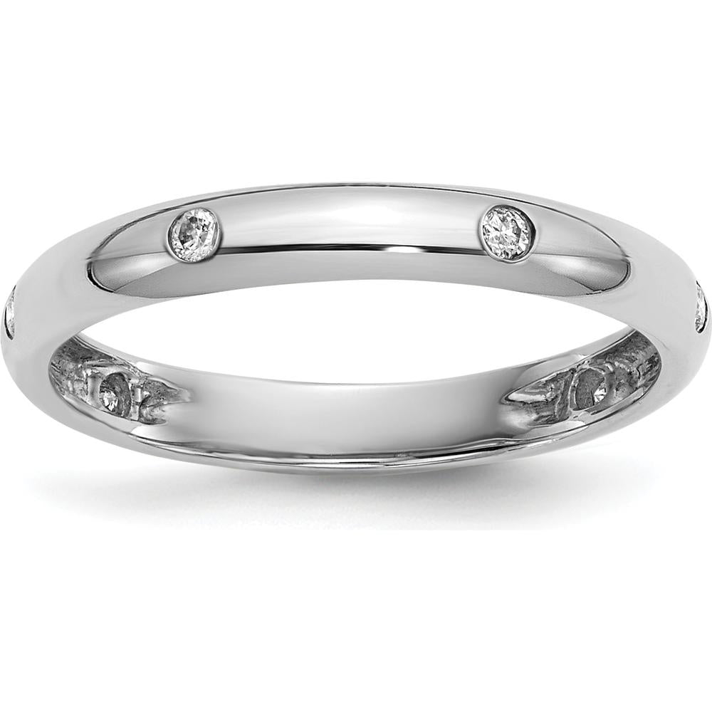 14K White Gold 6-Stone Diamond Band with Round Diamonds - 0.09 Carat Total Diamond Weight by 0