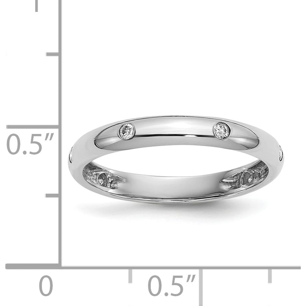 14K White Gold 6-Stone Diamond Band with Round Diamonds - 0.09 Carat Total Diamond Weight by 0