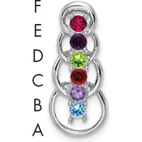 14K White Gold 6 Stone Family Pendant Mounting - Customizable Design by Oro Pregiato