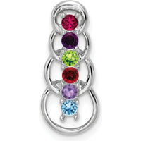 14K White Gold 6 Stone Family Pendant Mounting - Customizable Design by Oro Pregiato