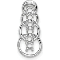 14K White Gold 6 Stone Family Pendant Mounting - Customizable Design by Oro Pregiato