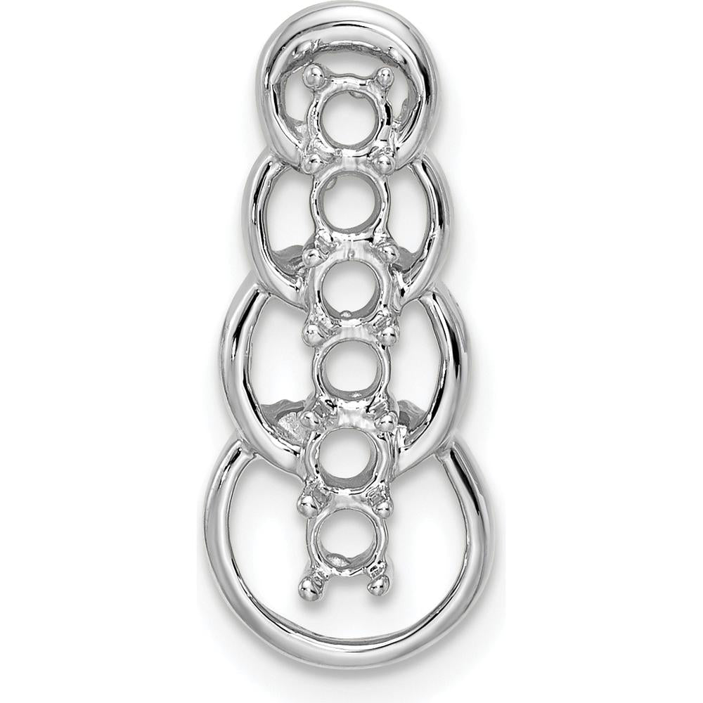14K White Gold 6 Stone Family Pendant Mounting - Customizable Design by Oro Pregiato