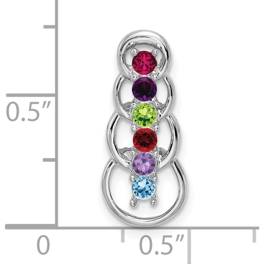 14K White Gold 6 Stone Family Pendant Mounting - Customizable Design by Oro Pregiato
