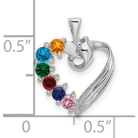 14K White Gold 6 Stone Family Pendant Mounting - Rhodium Plated by Oro Pregiato