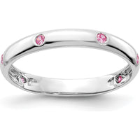 14K White Gold 6-Stone Pink Sapphire Band - 0.09 Carat Total Sapphire Weight by 0