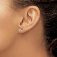 14K White Gold .60 Carat Round Diamond Stud Earrings with Four Prong Setting and Rhodium Plating by 0