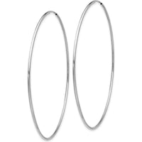 14K White Gold 60mm Polished Endless Hoop Earrings - Rhodium Plated by 0