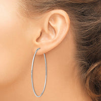 14K White Gold 60mm Polished Endless Tube Hoop Earrings by 0