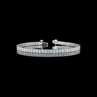 14K White Gold 68-Stone Radiant Cut Lab Diamond Tennis Bracelet - 6.33 Carats Total Diamond Weight - Covaloro Fine Jewelry