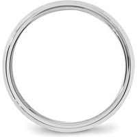 14K White Gold 6mm Beveled Edge Comfort Fit Wedding Band - Size 12 by 0