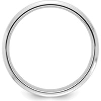 14K White Gold 6mm Brushed Satin Comfort Fit Wedding Band with Polished Edges - Size 9 by 0