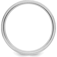 14K White Gold 6mm Brushed Satin/Polished Comfort Fit Wedding Band - Size 10 by 0