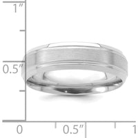 14K White Gold 6mm Brushed Satin/Polished Comfort Fit Wedding Band - Size 10 by 0