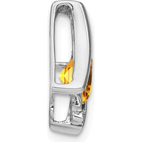 14K White Gold 6mm Cushion Citrine and Round Diamond Pendant - 1.25 Carat Total Gemstone Weight by Lumare Gioia