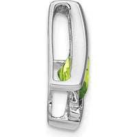 14K White Gold 6mm Cushion Peridot and Round Diamond Pendant - 1.25 Carat Total Peridot Weight by Lumare Gioia