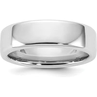 14K White Gold 6mm European Comfort Fit Domed Wedding Band - Polished Finish by 0
