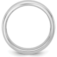 14K White Gold 6mm European Comfort Fit Domed Wedding Band - Polished Finish by 0
