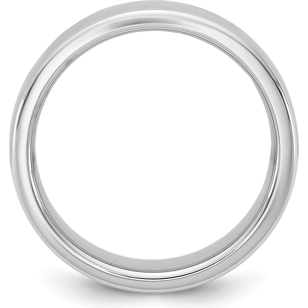 14K White Gold 6mm European Comfort Fit Domed Wedding Band - Polished Finish by 0