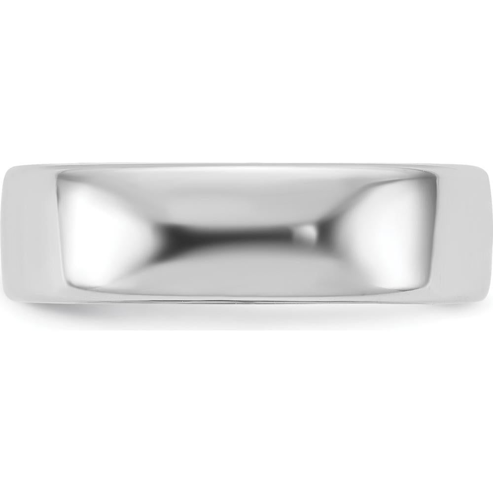 14K White Gold 6mm European Comfort Fit Domed Wedding Band - Polished Finish by 0
