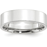 14K White Gold 6mm Flat Comfort Fit Wedding Band Size 10.5 by Luciano & Cie