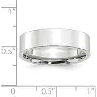 14K White Gold 6mm Flat Comfort Fit Wedding Band Size 10.5 by Luciano & Cie