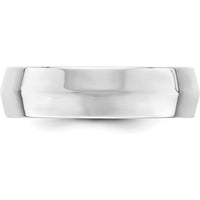 14K White Gold 6mm Knife Edge Comfort Fit Wedding Band - Size 6 by Luciano & Cie