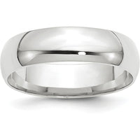 14K White Gold 6mm Lightweight Comfort Fit Wedding Band - Size 11 by 0