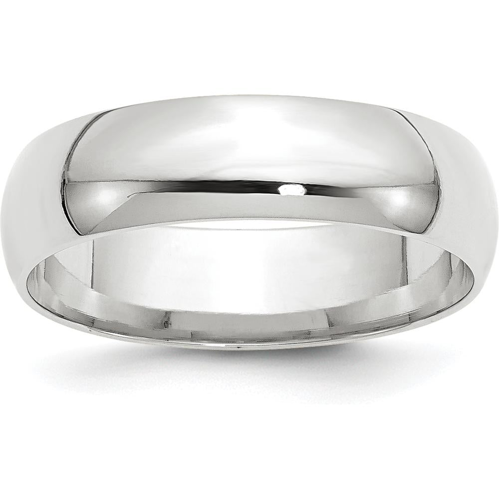 14K White Gold 6mm Lightweight Comfort Fit Wedding Band - Size 11 by 0