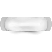 14K White Gold 6mm Lightweight Comfort Fit Wedding Band - Size 11 by 0